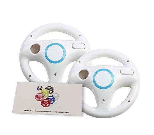 pack de dos volantes manubrios negros para control nintendo wii y wii u ideales para jugar mario kart en chile