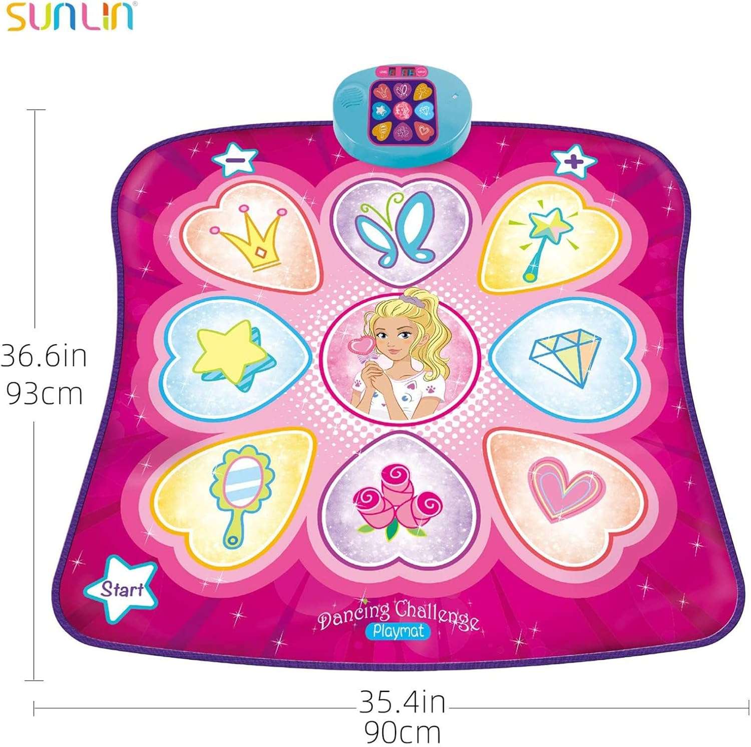 tapete de baile alfombra musical sunlin con luces led 3 niveles de dificultad y medidas de 90x93 centimetros ideal para chile