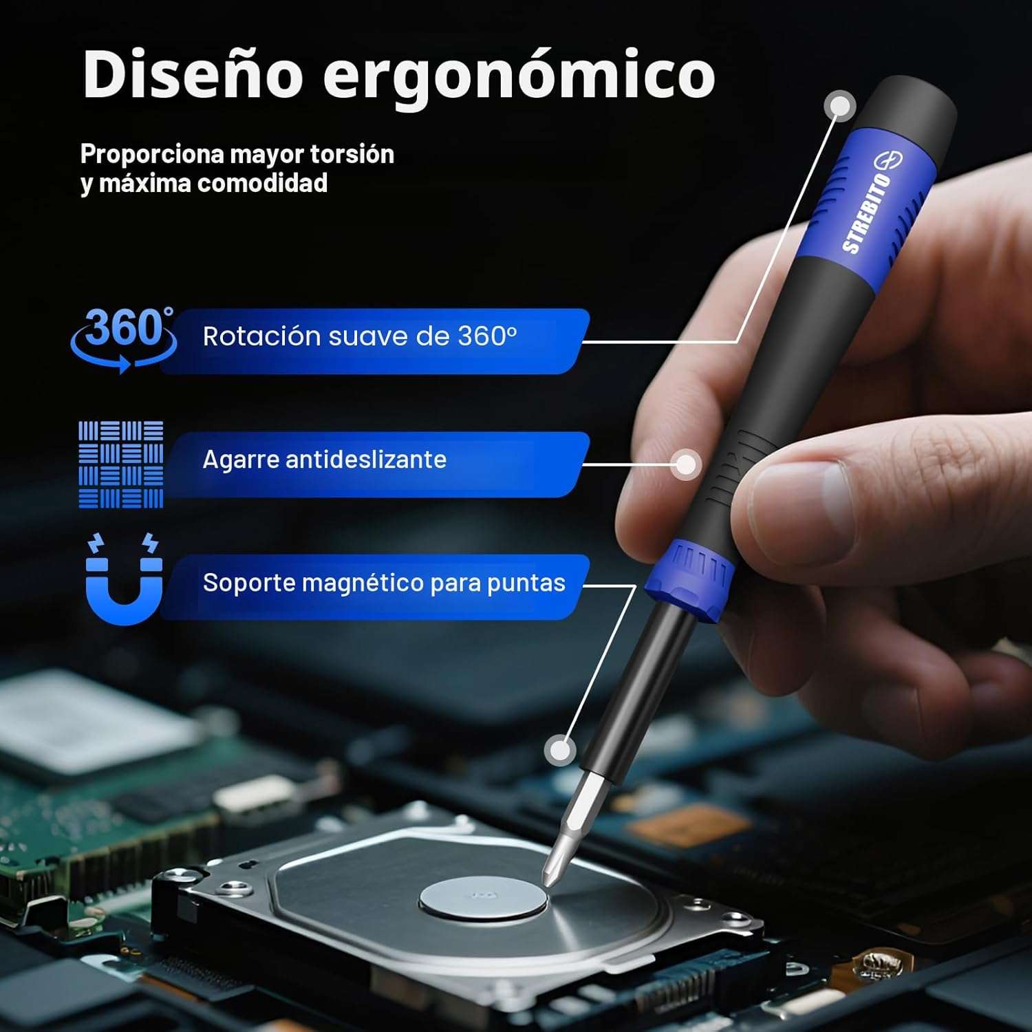 juego destornilladores precision 64 en 1 kit reparacion electronica pc celular magnetico ideal para chile
