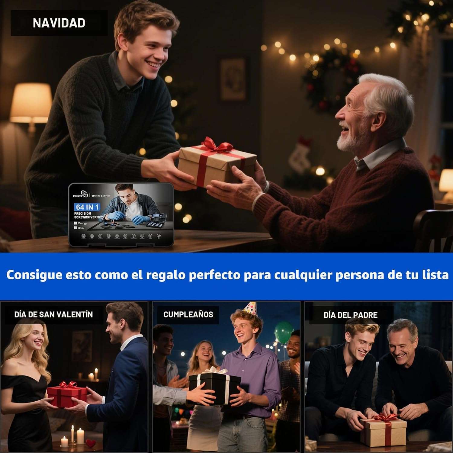 juego destornilladores precision 64 en 1 kit reparacion electronica pc celular magnetico ideal para chile