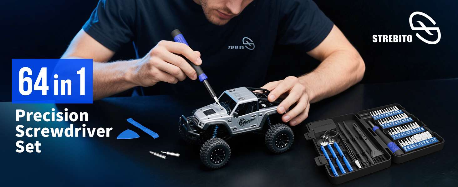 juego destornilladores precision 64 en 1 kit reparacion electronica pc celular magnetico ideal para chile