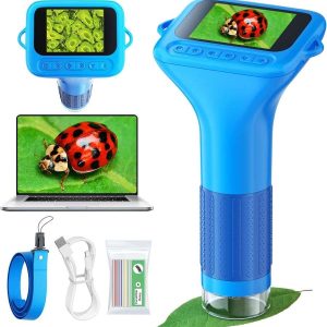 microscopio digital portatil odatay para niños con pantalla de 5.08 centimetros ampliacion 1000x y 12 diapositivas ideal para chile