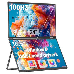 monitor portatil doble innoview apilado 47 centimetros 18 5 pulgadas fhd 1080p ips 100 hercios ideal para chile