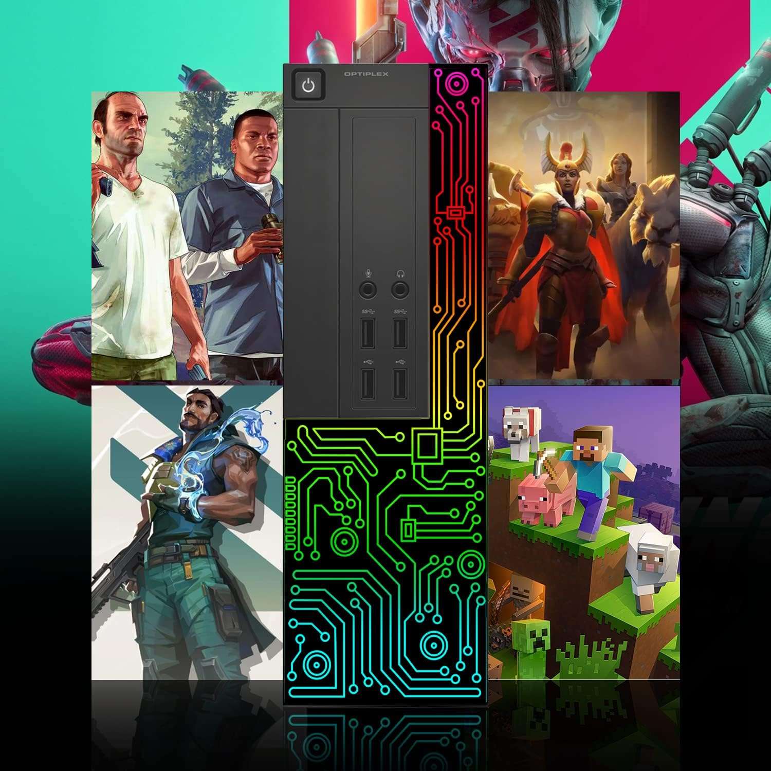 pc gamer computador dell optiplex core i7 gt 1030 16gb ram ssd 512gb monitor 61 centimetros rgb windows 10 ideal para chile