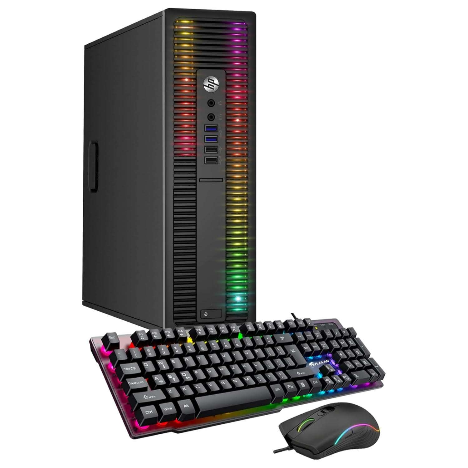 pc gamer computador hp prodesk core i5 8gb ram ssd 256gb rgb teclado raton wifi windows pro renovado ideal para chile