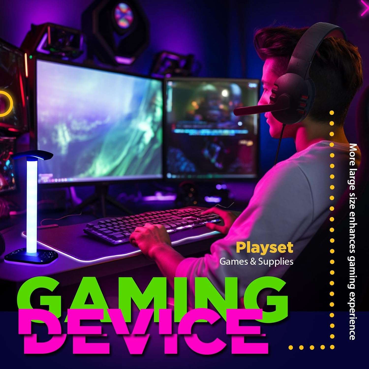 combo gamer 6 en 1 teclado mecanico mouse audifonos alfombrilla 80 por 30 centimetros soporte rgb ideal para chile