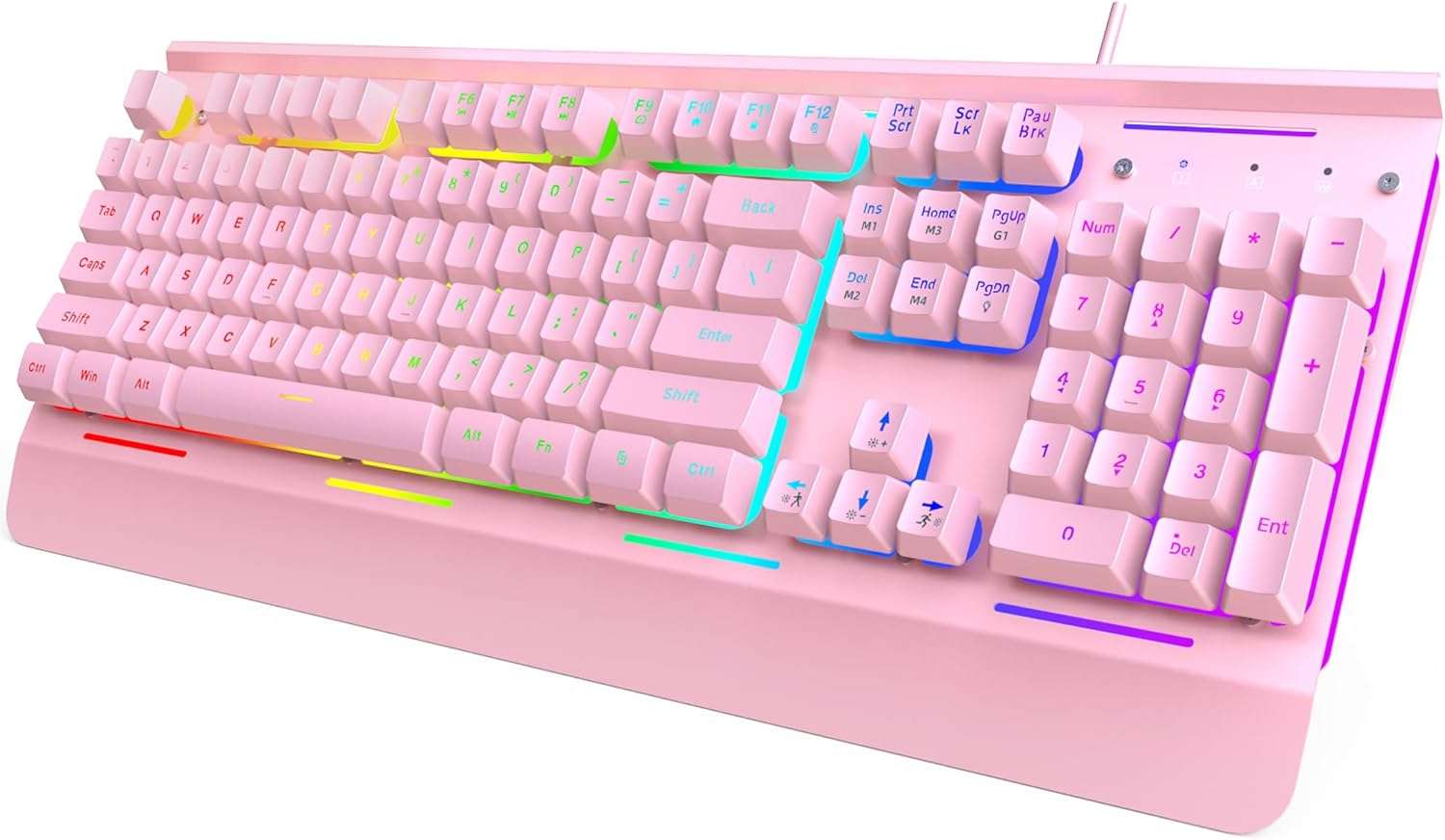 teclado gamer tecknet rgb silencioso panel metalico anti ghosting resistente al agua ip32 ideal para chile
