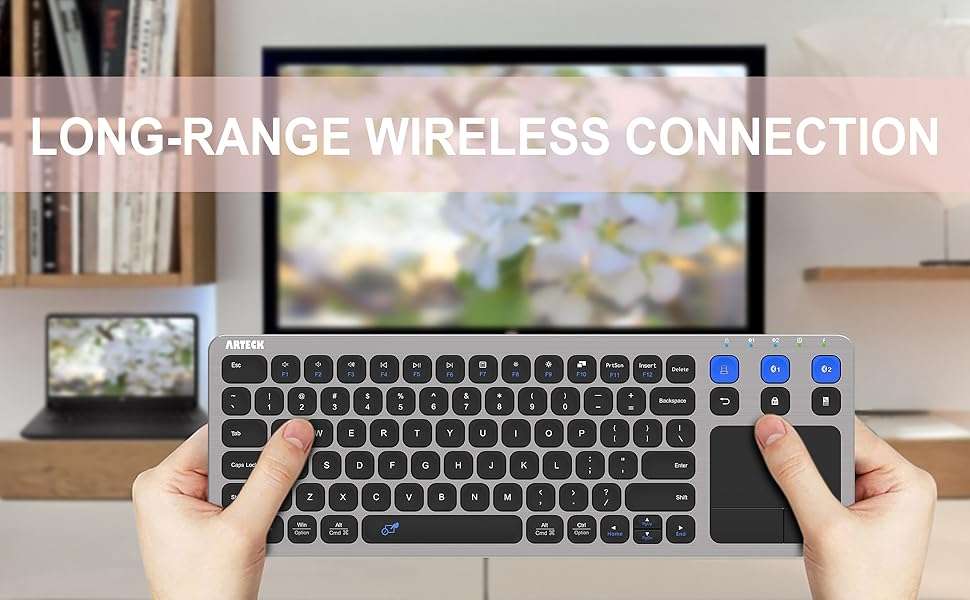 teclado inalambrico bluetooth smart tv touchpad 3 dispositivos 10 metros ideal para chile