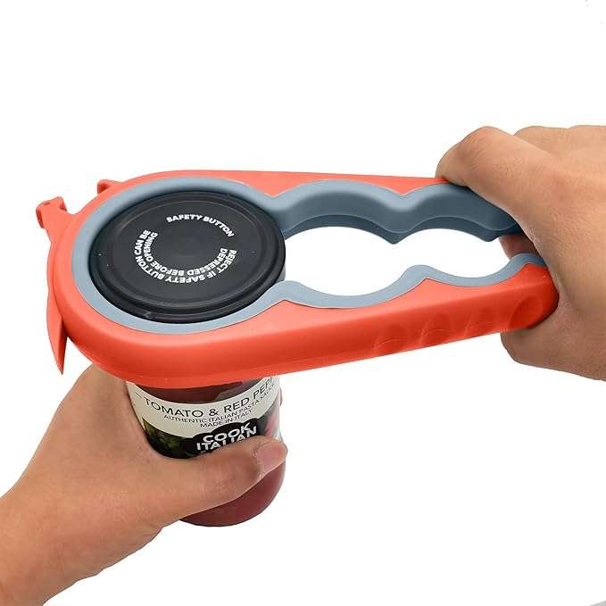 abridor de frascos y botellas seis en uno marca otstar para tapas de 2.54 a 7.62 centimetros ideal para chile
