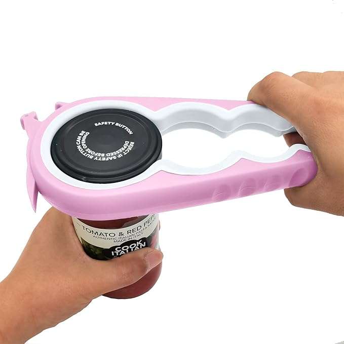 abridor de frascos y botellas seis en uno marca otstar para tapas de 2.54 a 7.62 centimetros ideal para chile