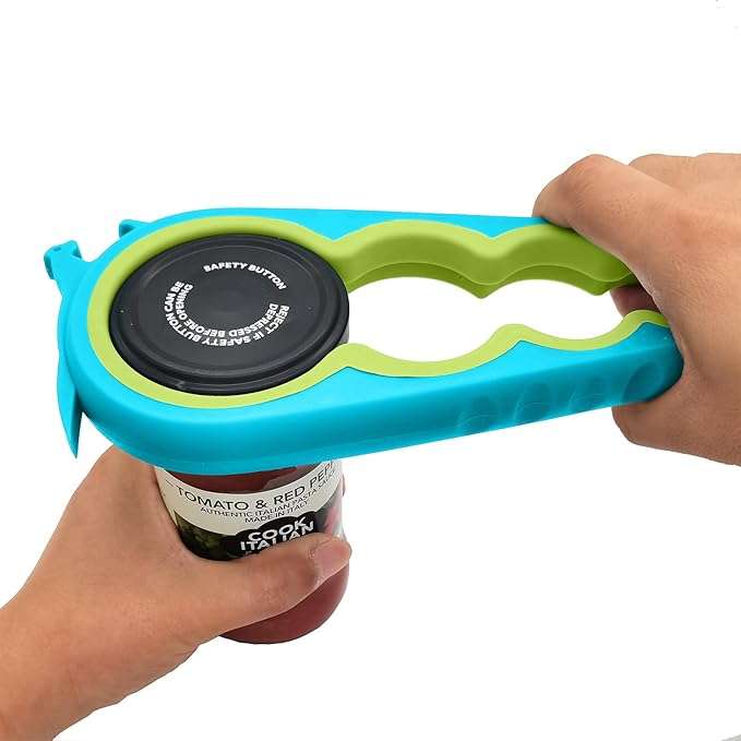 abridor de frascos y botellas seis en uno marca otstar para tapas de 2.54 a 7.62 centimetros ideal para chile