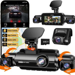 camara de tablero de cuatro canales con grabacion 360 grados gps wifi vision nocturna y tarjeta de 64 gb ideal para chile