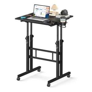 escritorio portatil de pie con ruedas de 59.94 centimetros altura ajustable y doble tablero inclinable ideal para chile