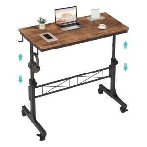 escritorio portatil de pie con ruedas de 81.28 centimetros con altura ajustable hasta 106.42 centimetros ideal para chile