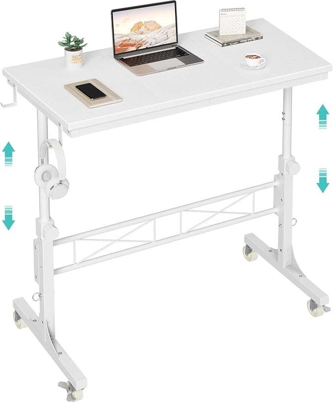 escritorio portatil de pie con ruedas de 81.28 centimetros con altura ajustable hasta 106.42 centimetros ideal para chile