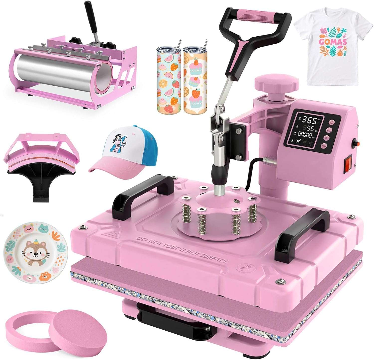 estampadora de calor 5 en 1 con placa de 30.48 por 38.1 centimetros panel digital y accesorios de sublimacion ideal para chile