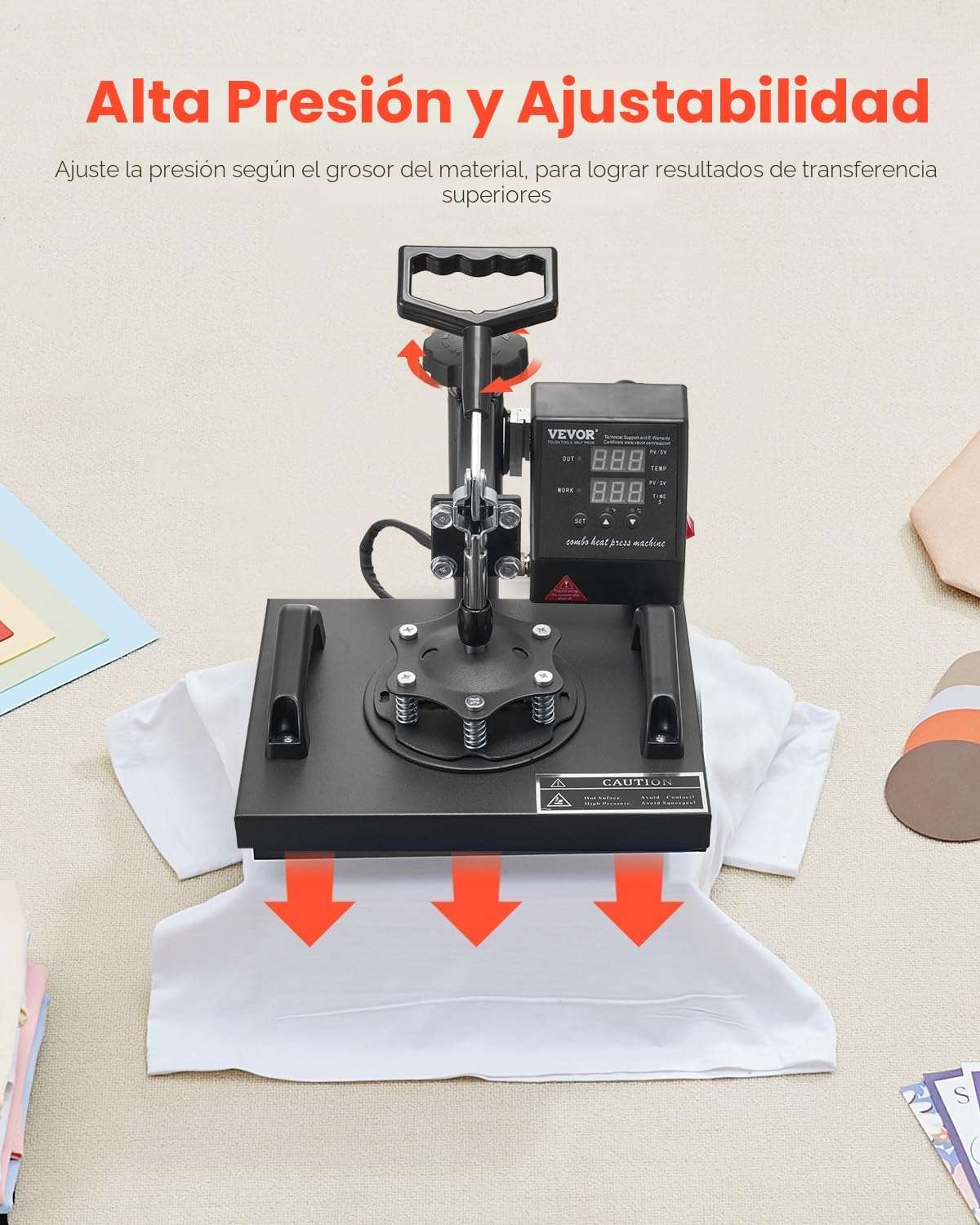maquina estampadora termica vevor de 30.48 por 25.4 centimetros para sublimacion de poleras en chile
