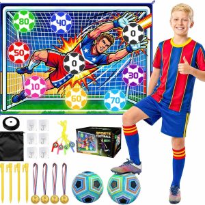 arco de futbol infantil de felpa con pelotas adhesivas accesorios de instalacion medallas silbatos y bolsa de almacenamiento ideal para chile
