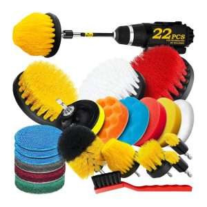 kit de 22 cepillos y accesorios de pulido para taladro con base de 10.16 centimetros y conexion de 0.63 centimetros ideal para chile