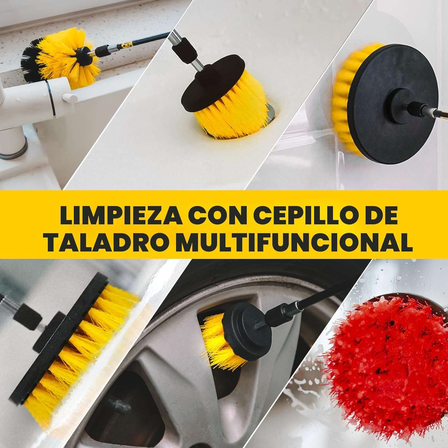 kit de 22 cepillos y accesorios de pulido para taladro con base de 10.16 centimetros y conexion de 0.63 centimetros ideal para chile