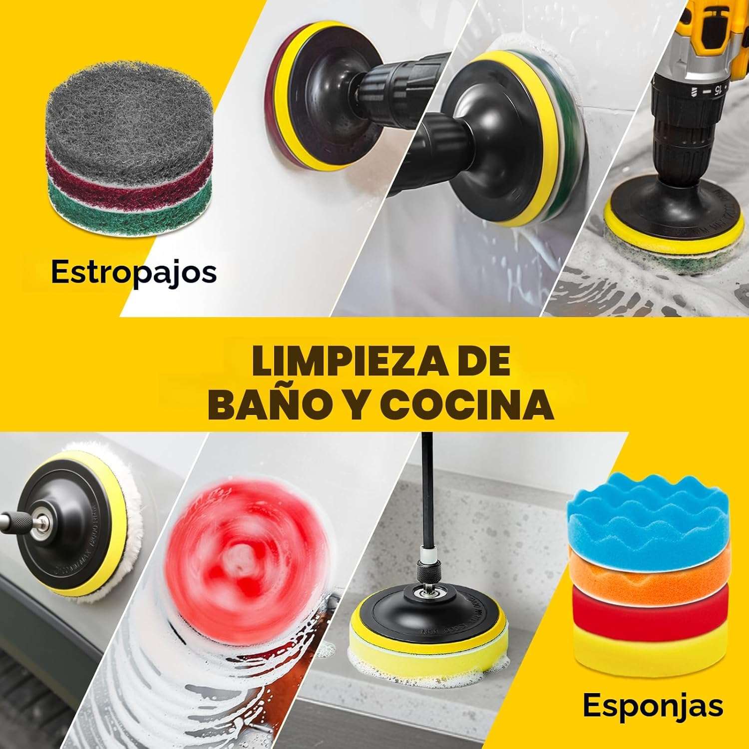 kit de 22 cepillos y accesorios de pulido para taladro con base de 10.16 centimetros y conexion de 0.63 centimetros ideal para chile