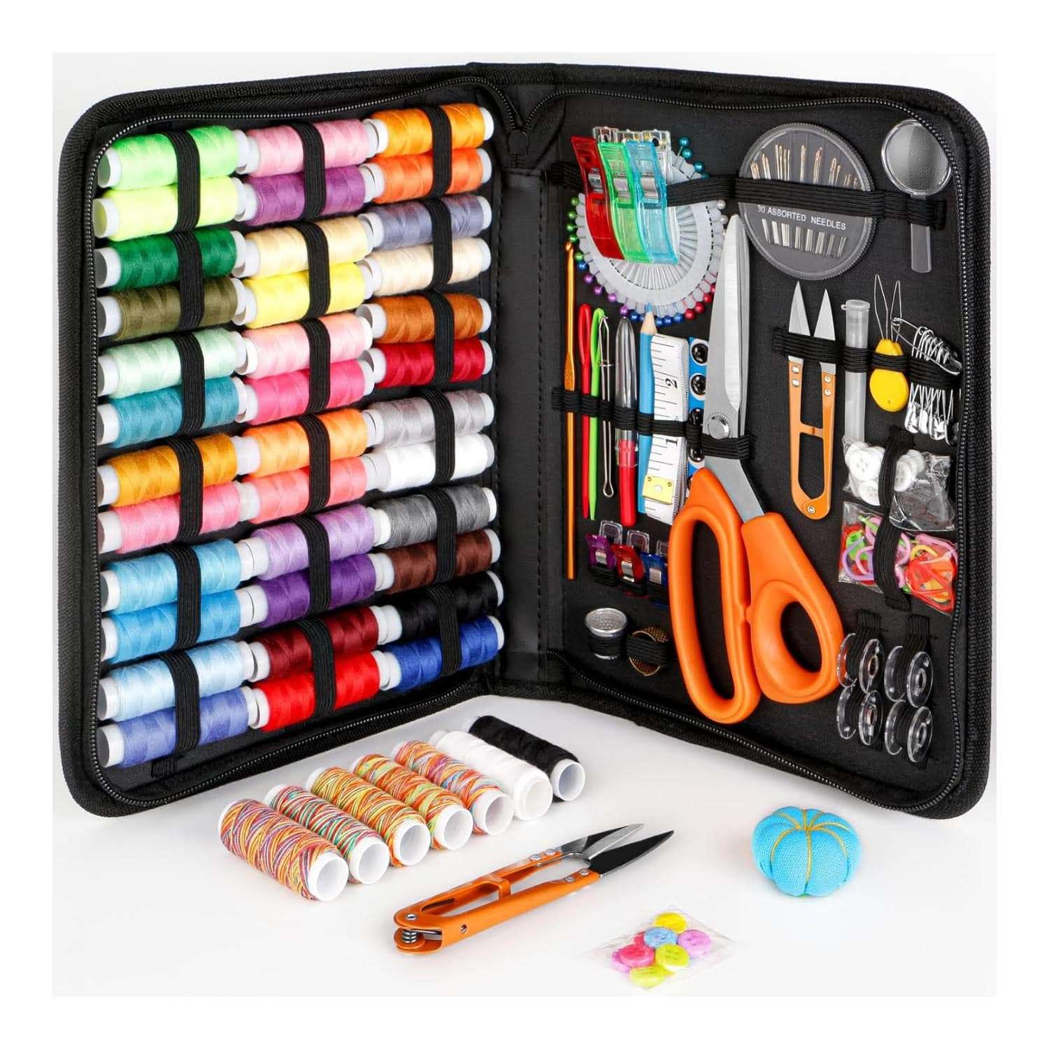 kit de costura maxfanay de 200 piezas con hilos de 146 metros y tijeras de sastre de 20.32 centimetros ideal para chile