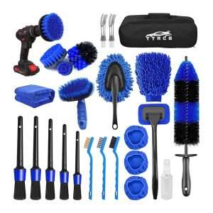 kit de limpieza automotriz de 26 piezas con cepillo de llantas de 43.18 centimetros y accesorios para taladro ideal para chile