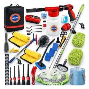 kit de lavado automotriz de 56 piezas con pistola de espuma y conexion para mangueras de 1.90 centimetros ideal para chile