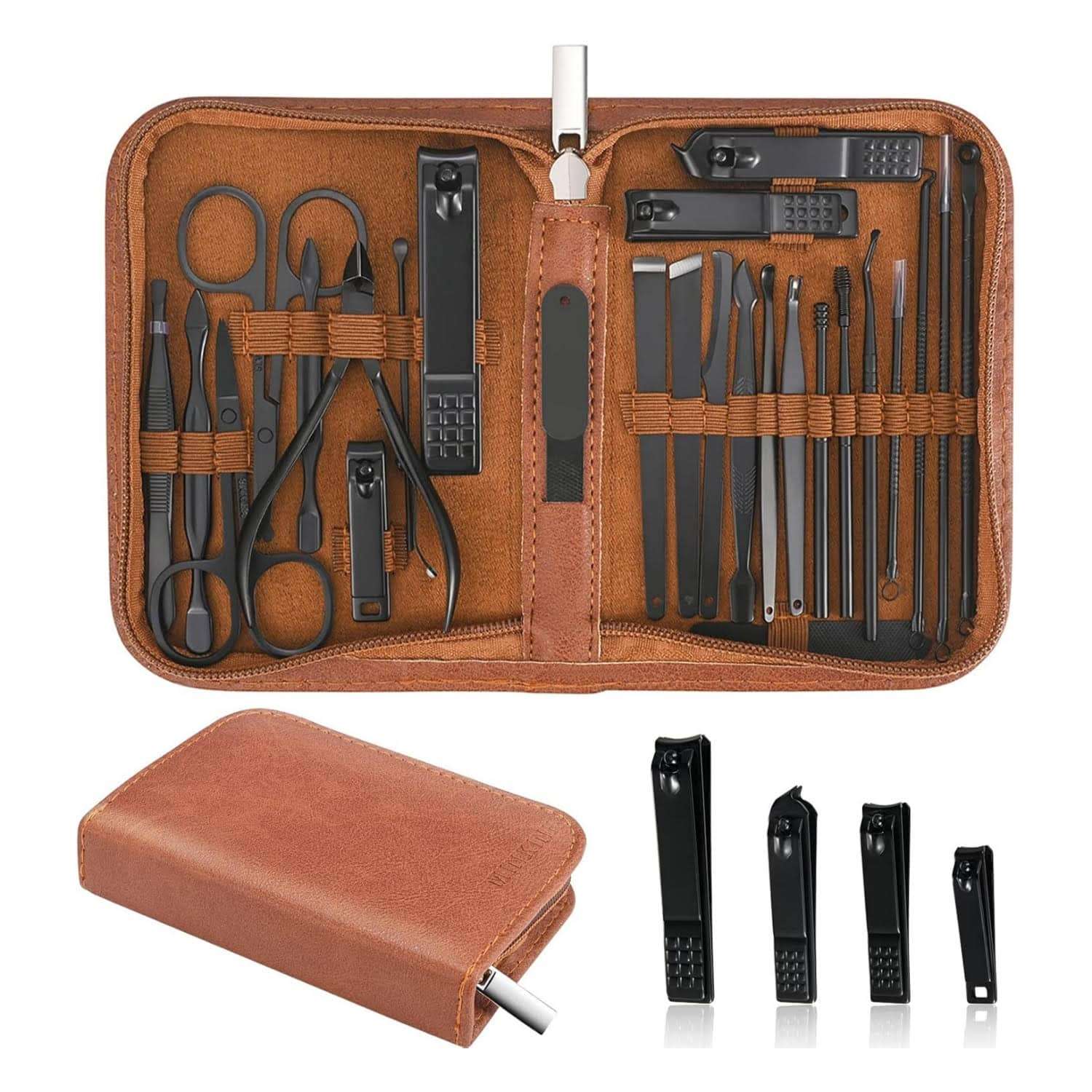 kit de manicure y pedicure minkinh de 26 piezas de acero inoxidable con estuche de viaje ideal para chile