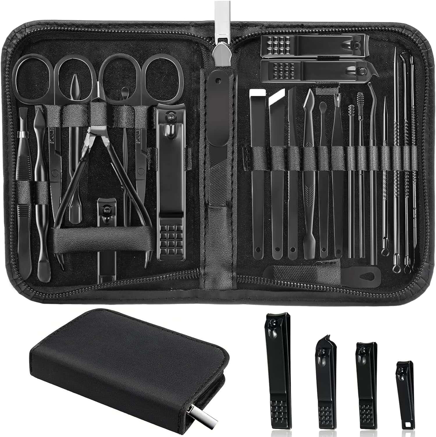 kit de manicure y pedicure minkinh de 26 piezas de acero inoxidable con estuche de viaje ideal para chile