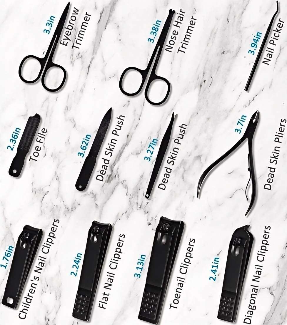 kit de manicure y pedicure minkinh de 26 piezas de acero inoxidable con estuche de viaje ideal para chile