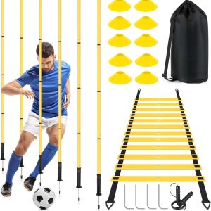 kit de entrenamiento de agilidad con postes ajustables hasta 157.48 centimetros escalera de 609.6 centimetros conos y cuerda ideal para chile