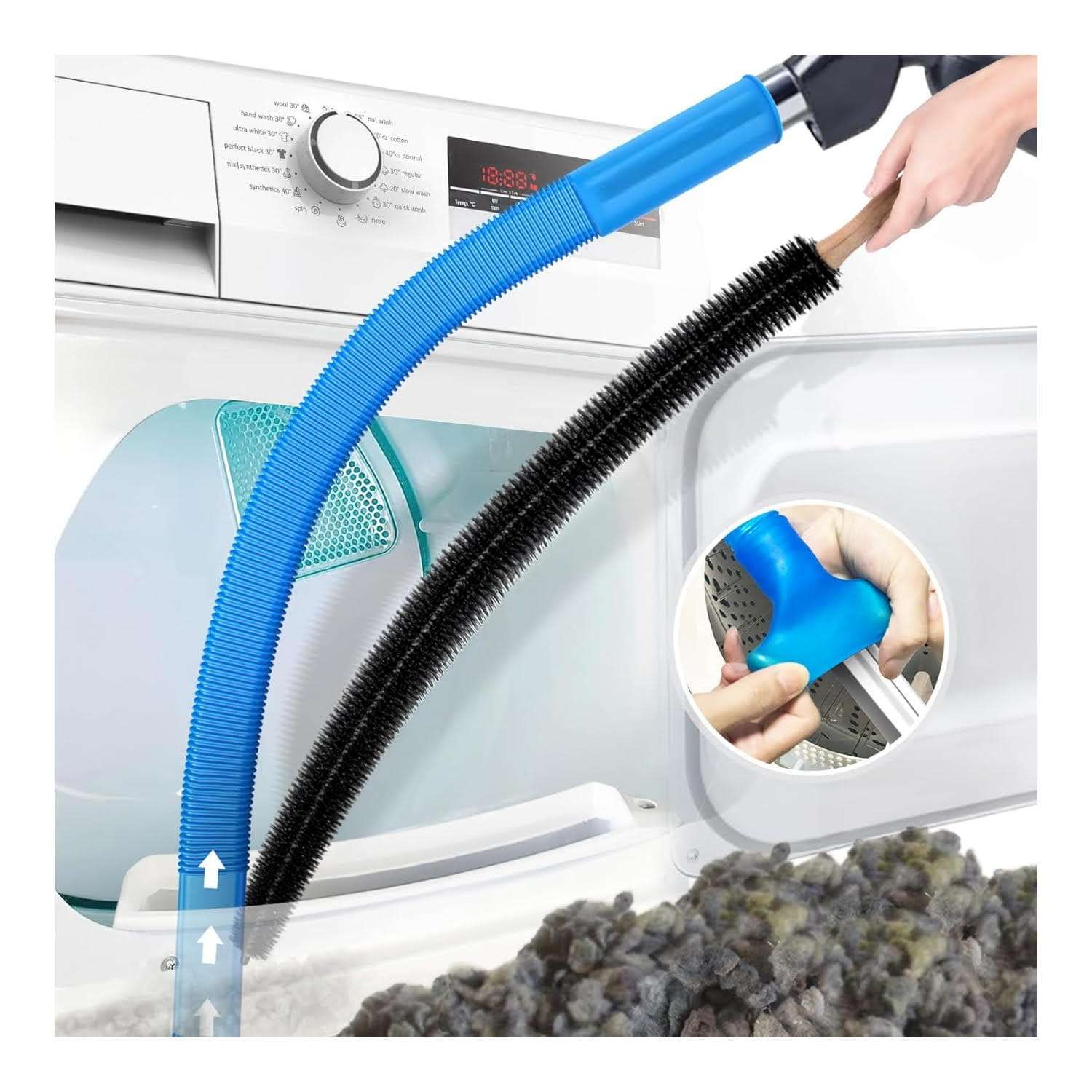 kit de limpieza de secadora petode de 2 piezas con manguera de 1.85 centimetros de grosor y conector universal ideal para chile