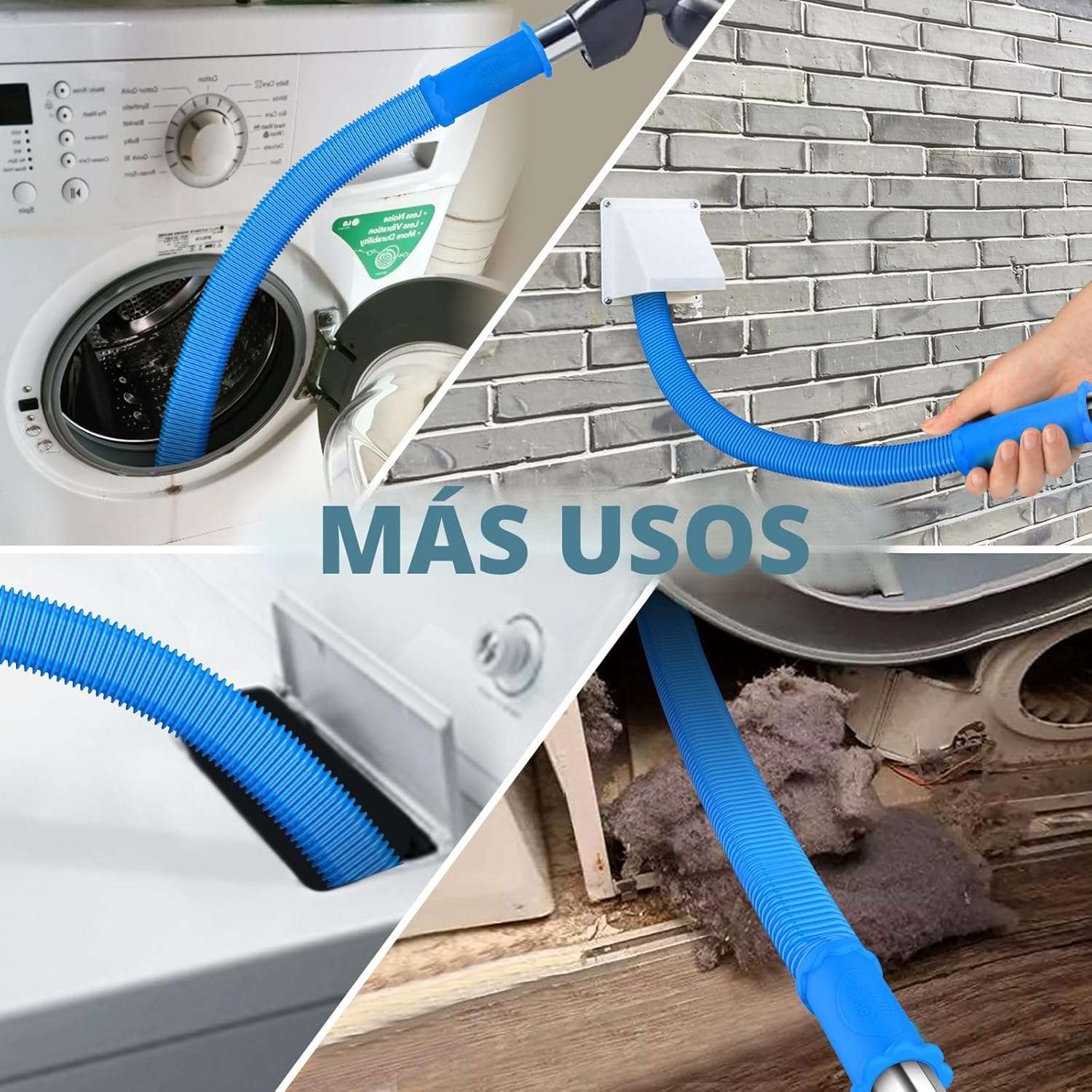 kit de limpieza de secadora petode de 2 piezas con manguera de 1.85 centimetros de grosor y conector universal ideal para chile