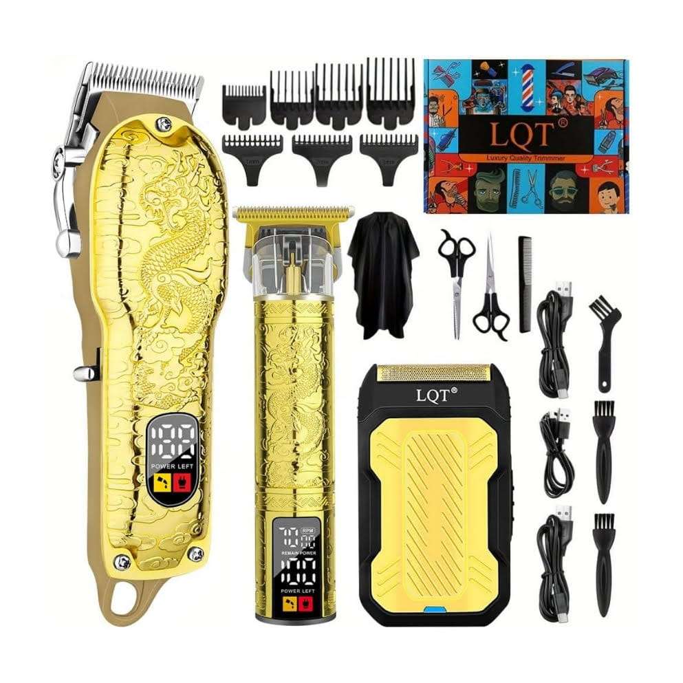 kit de barberia lqt con maquina de cortar pelo recortadora de precision y pantalla led ideal para chile