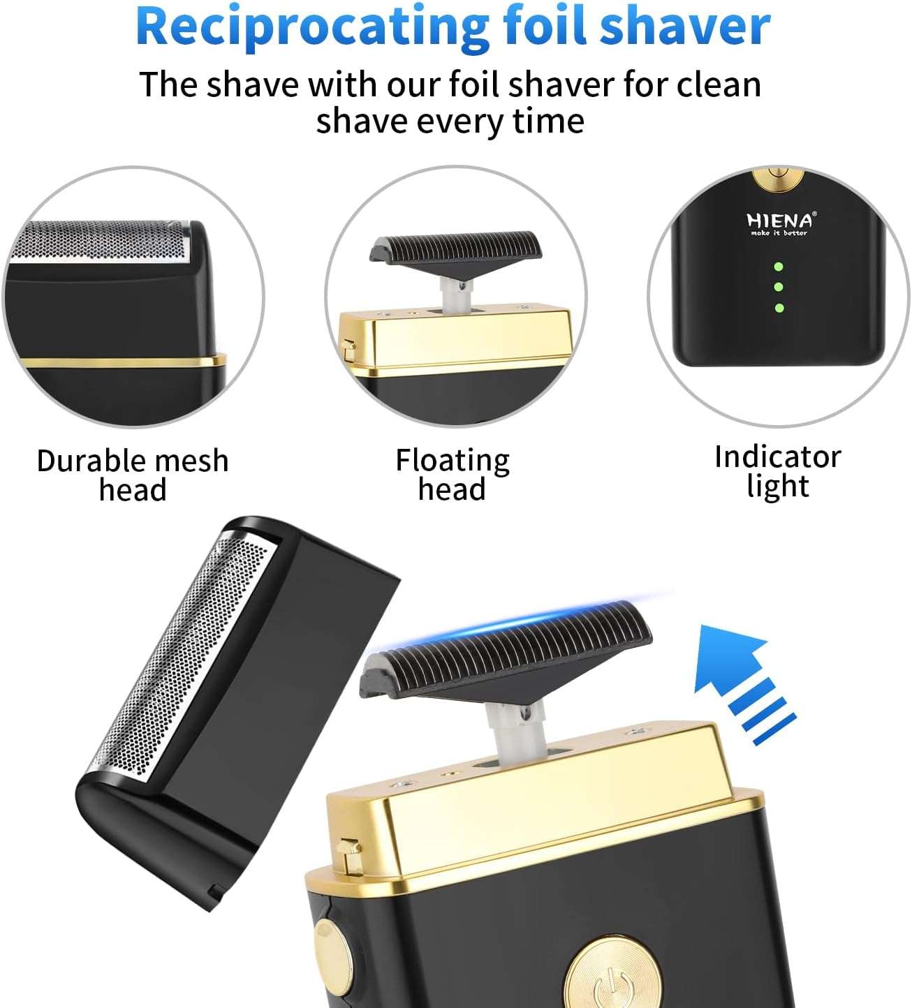 kit de barberia hiena pro con maquina de cortar pelo recortadora afeitadora de lamina y recortadora nasal con bolso negro ideal para chile