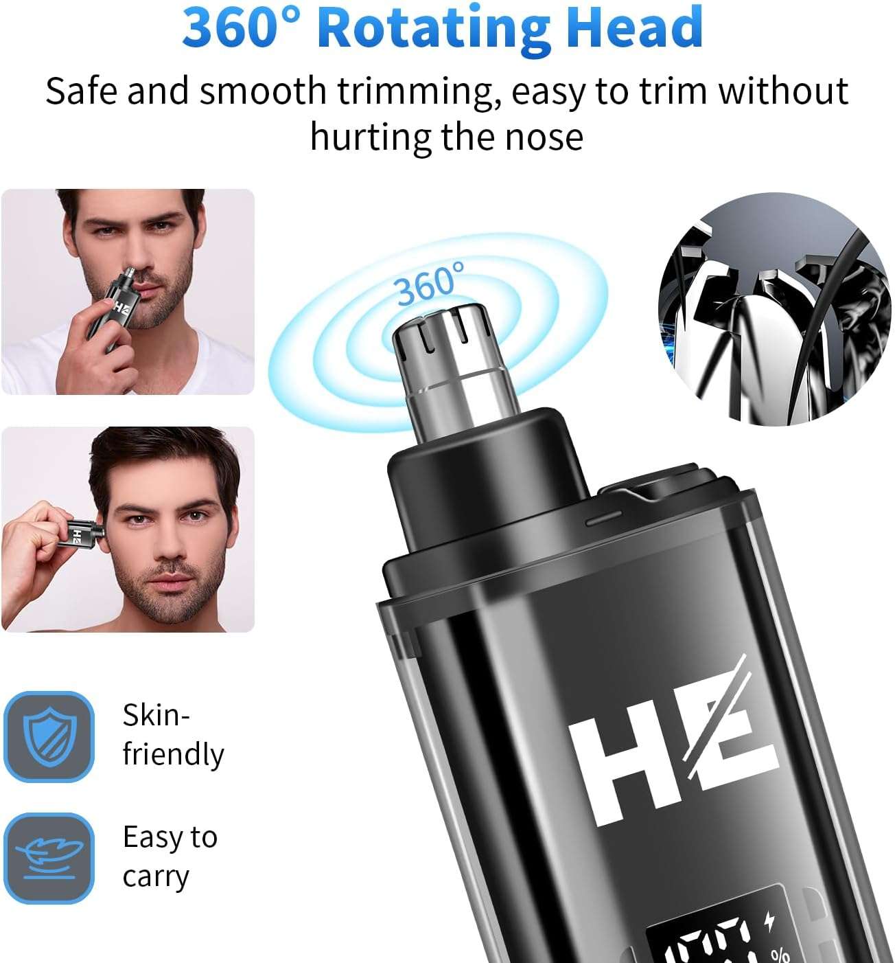 kit de barberia hiena pro con maquina de cortar pelo recortadora afeitadora de lamina y recortadora nasal con bolso negro ideal para chile