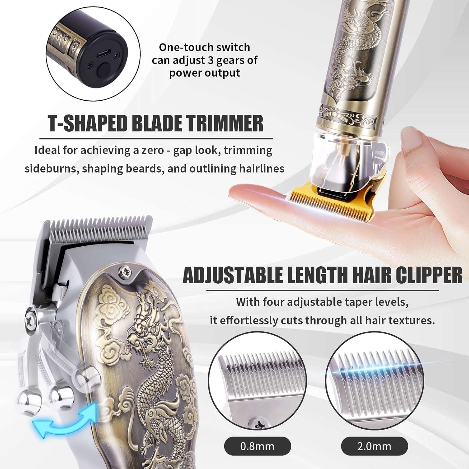 kit de barberia con maquina de cortar pelo recortadora en T afeitadora y recortador nasal con bolsa ideal para chile