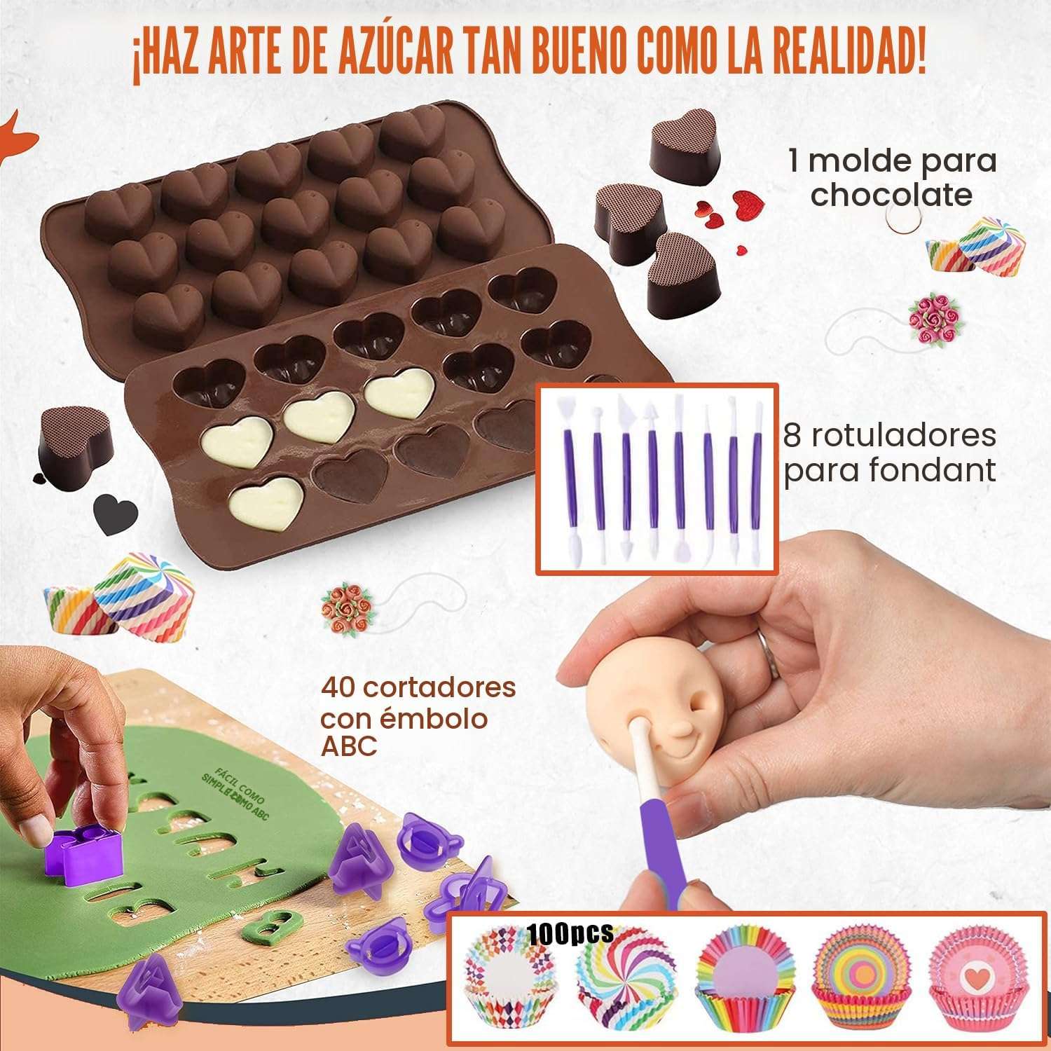 kit de reposteria de 540 piezas con moldes de 10.16 centimetros 17.78 centimetros 22.86 centimetros y 25.4 centimetros ideal para chile