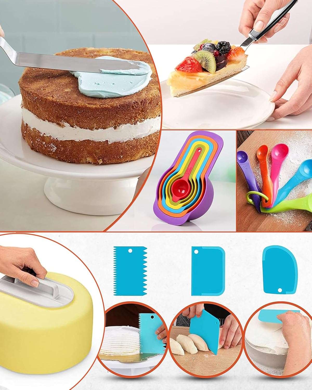 kit de reposteria rfaqk de 700 piezas con moldes de 22.86 centimetros 17.78 centimetros y 10.16 centimetros ideal para chile
