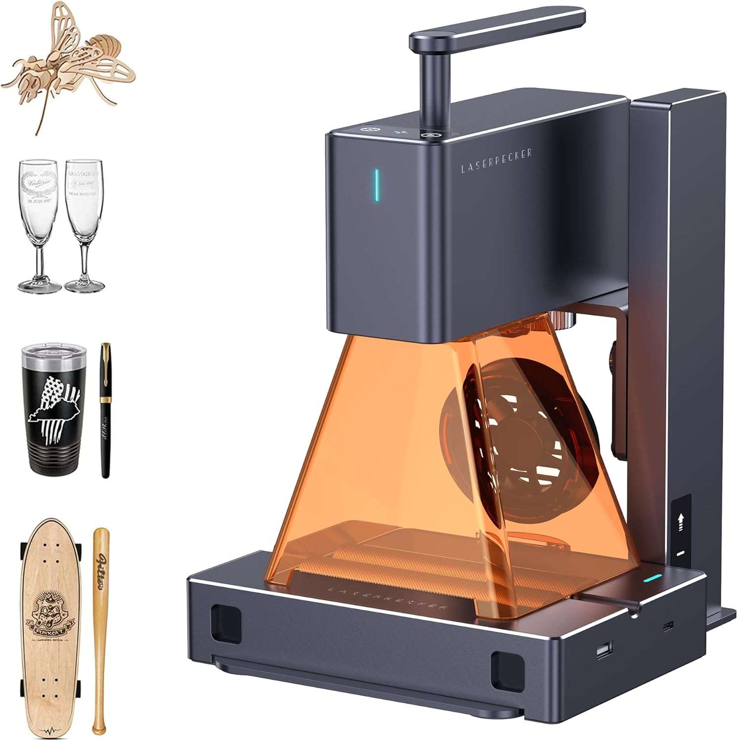 grabadora laser portatil con rodillo giratorio de 360 grados y velocidad de 3599.18 centimetros por minuto para madera y metal ideal para chile