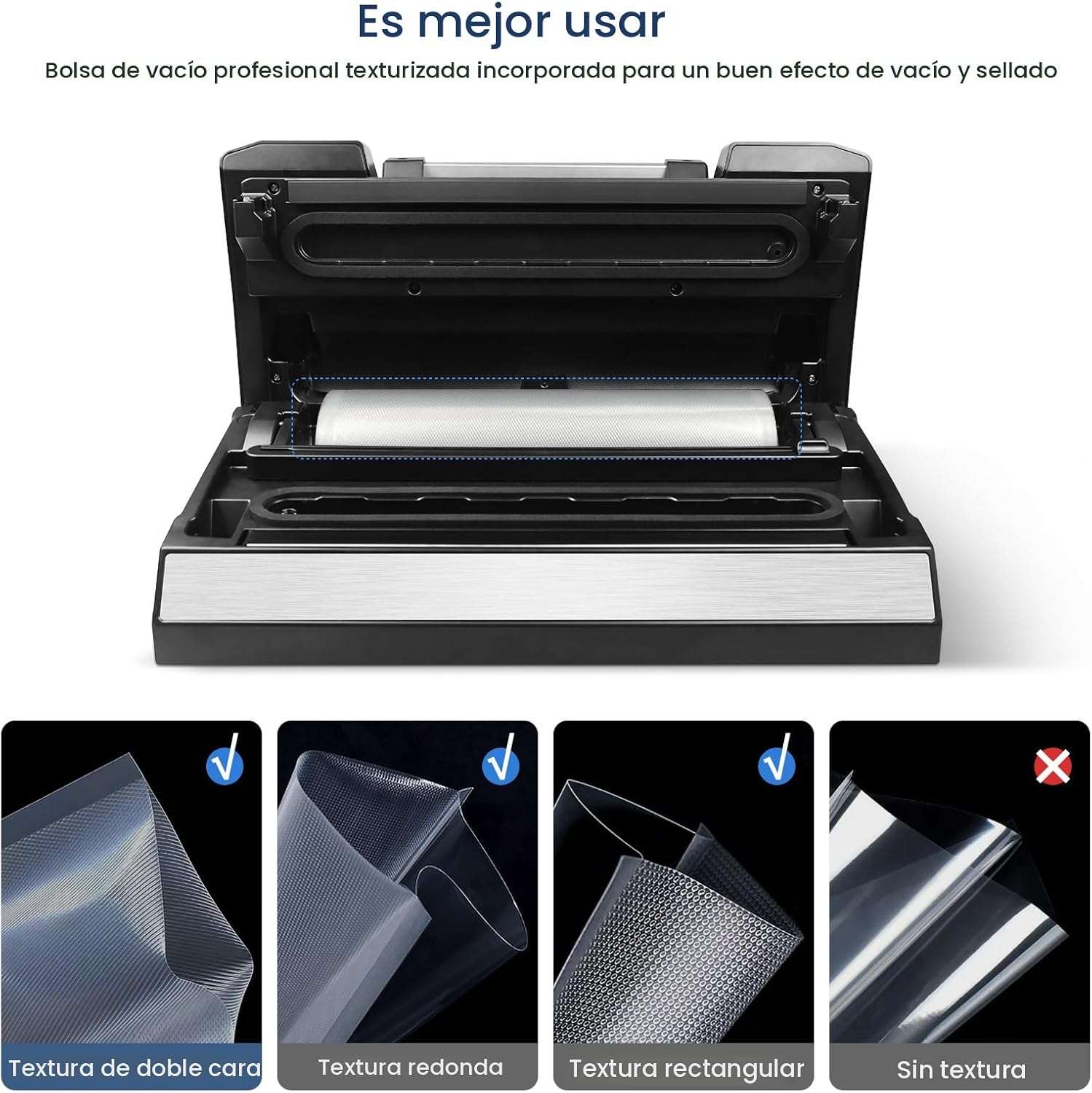 maquina selladora al vacio de acero inoxidable con cortador de 30 centimetros rollos de bolsas de 28 centimetros doble sellado y diez modos ideal para chile