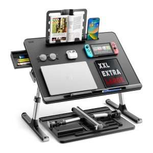 mesa ajustable saiji extra grande para cama con altura desde 26.92 centimetros y superficie reclinable ideal para teletrabajo en chile