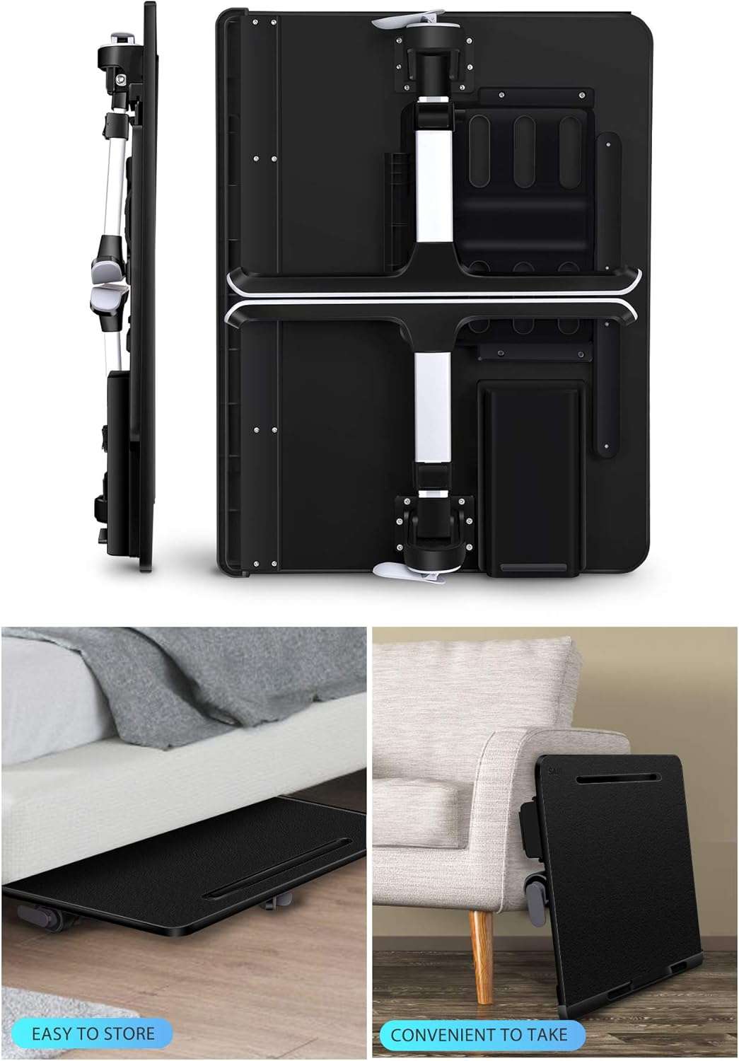 mesa ajustable saiji extra grande para cama con altura desde 26.92 centimetros y superficie reclinable ideal para teletrabajo en chile