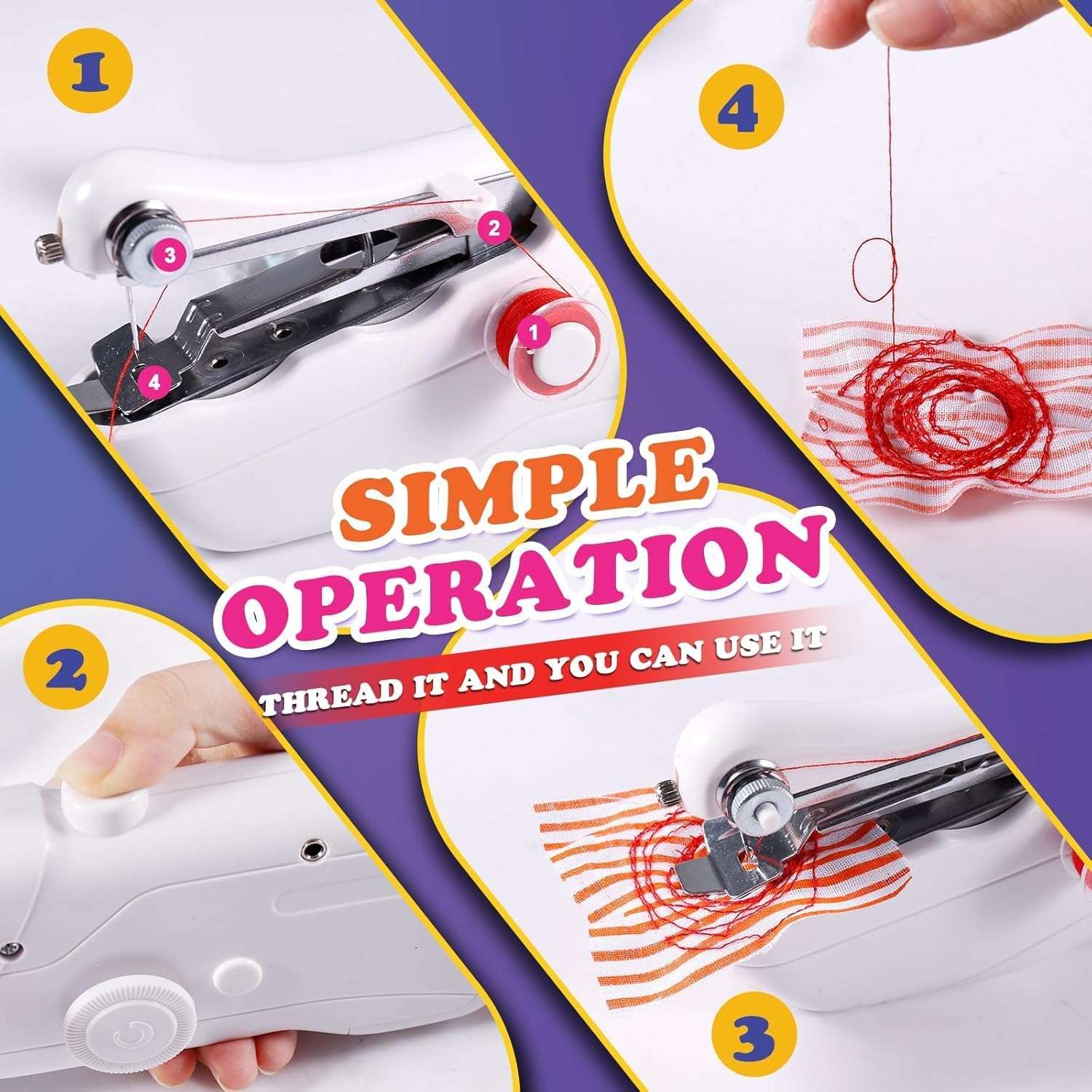 kit de maquina de coser portatil de mano con accesorios y telas de 24.89 centimetros ideal para reparaciones en chile
