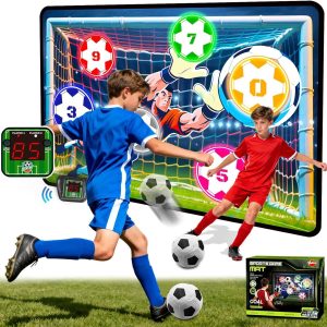 juego de futbol electronico vatos con objetivo de tela de 110 por 75 centimetros sistema de puntuacion y dos pelotas de 15 centimetros ideal para chile