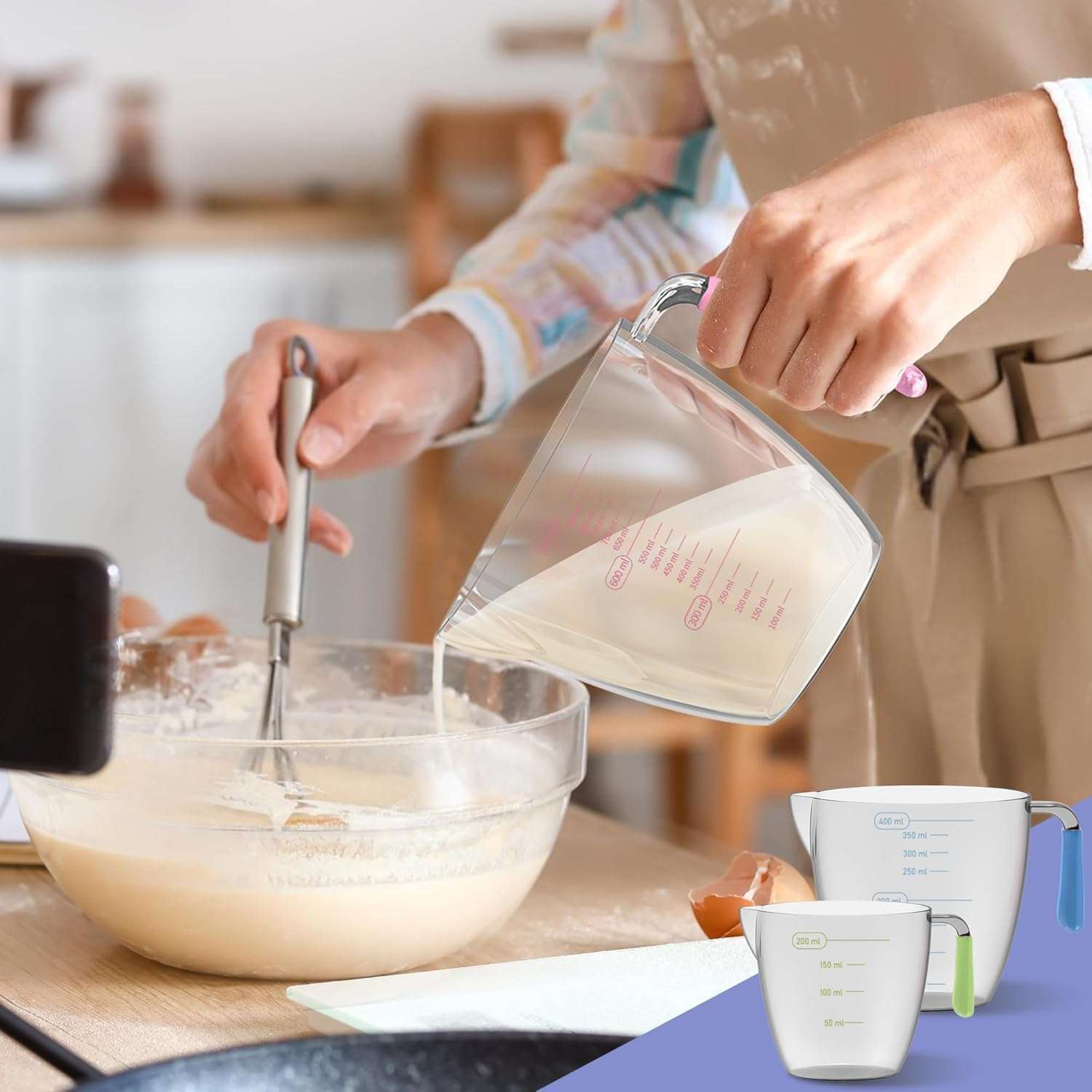 kit de 20 tazas y cucharas medidoras de acero inoxidable y plastico libre de toxinas ideal para reposteria en chile