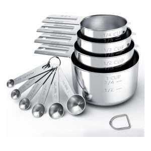 juego de tazas y cucharas medidoras de acero inoxidable de 10 piezas marca tiluck ideal para reposteria en chile