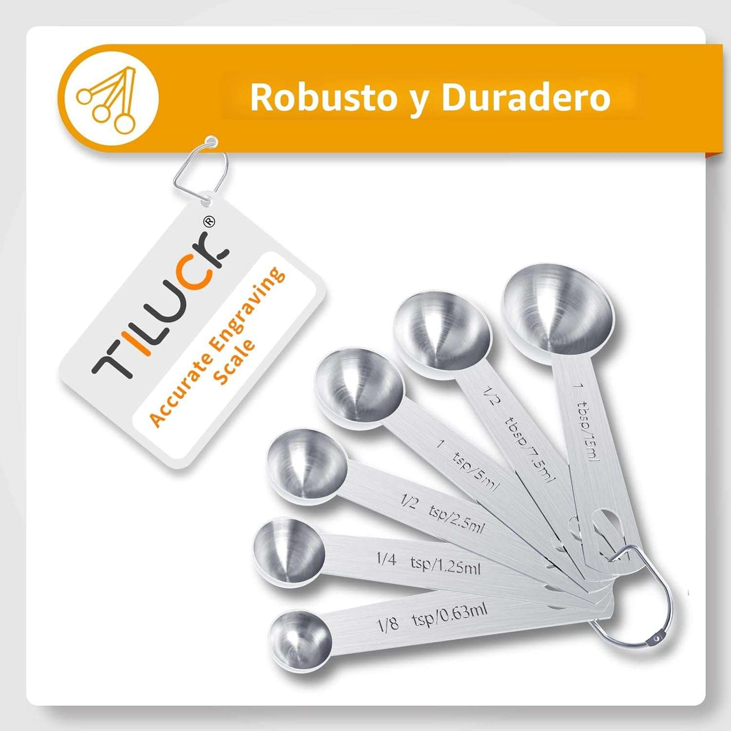 juego de tazas y cucharas medidoras de acero inoxidable de 10 piezas marca tiluck ideal para reposteria en chile