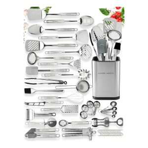 juego de utensilios de cocina home hero de 54 piezas de acero inoxidable y silicona ideal para chile